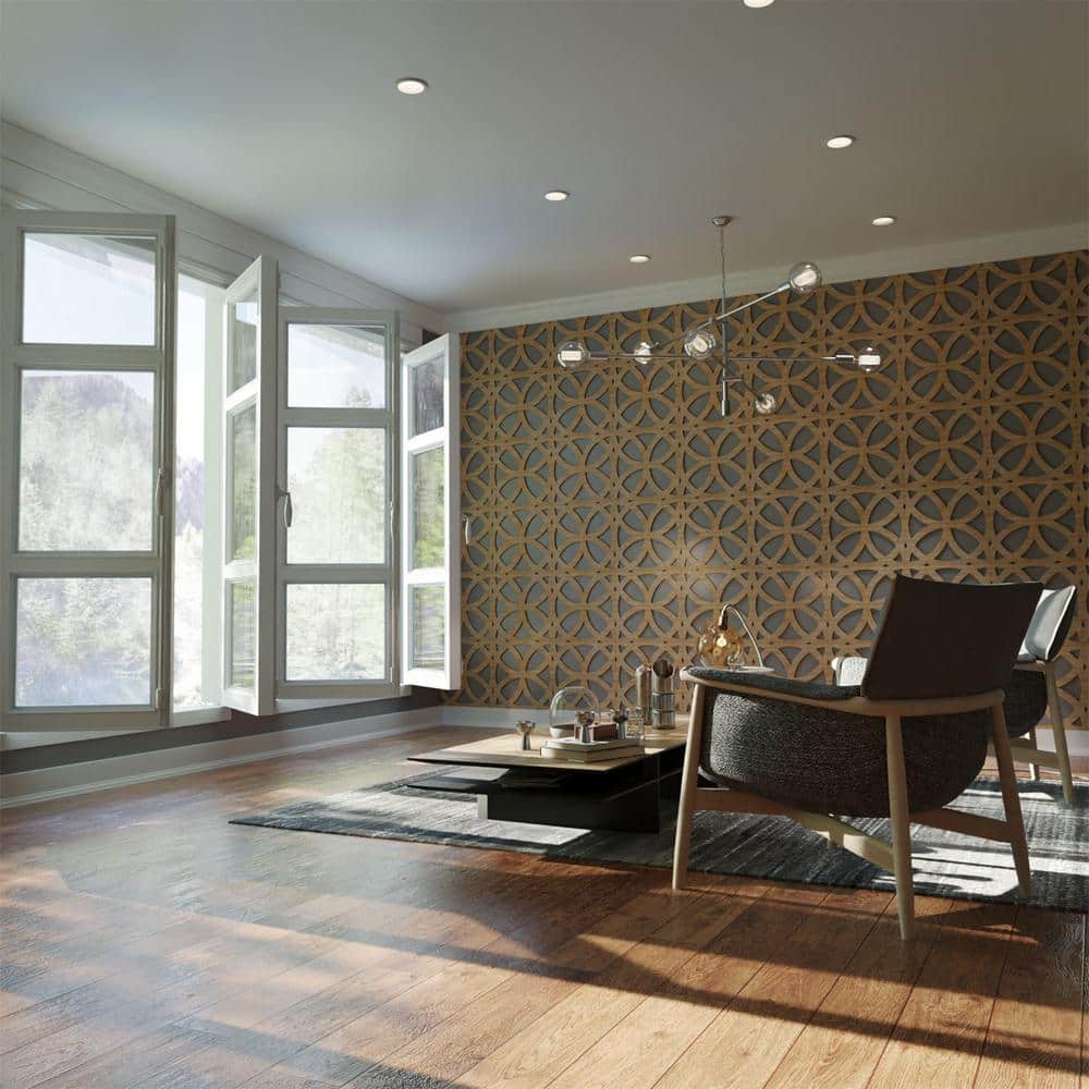 Ekena Millwork 15-3/8" x 15-3/8" x 1/4" Medium Daventry Decorative Fretwork Wood Wall Panels, Alder (10-Pack) (1)