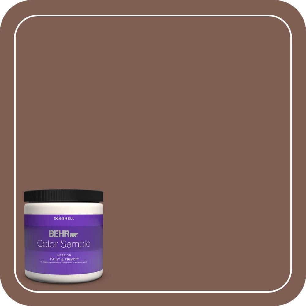 BEHR PREMIUM PLUS 8 oz. #N160-6 Spanish Chestnut Eggshell Enamel Interior Paint & Primer Color Sample (1)