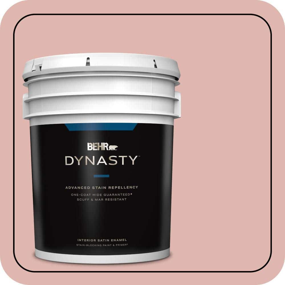 BEHR DYNASTY 5 gal. #S160-2 Pink Quartz Satin Enamel Interior Stain-Blocking Paint & Primer