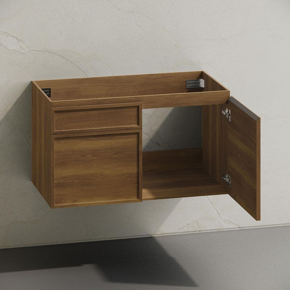 Swiss Madison St. Tropez 36 in. Wall-Mounted Bath Vanity Cabinet without Top in Brown Oak (3)