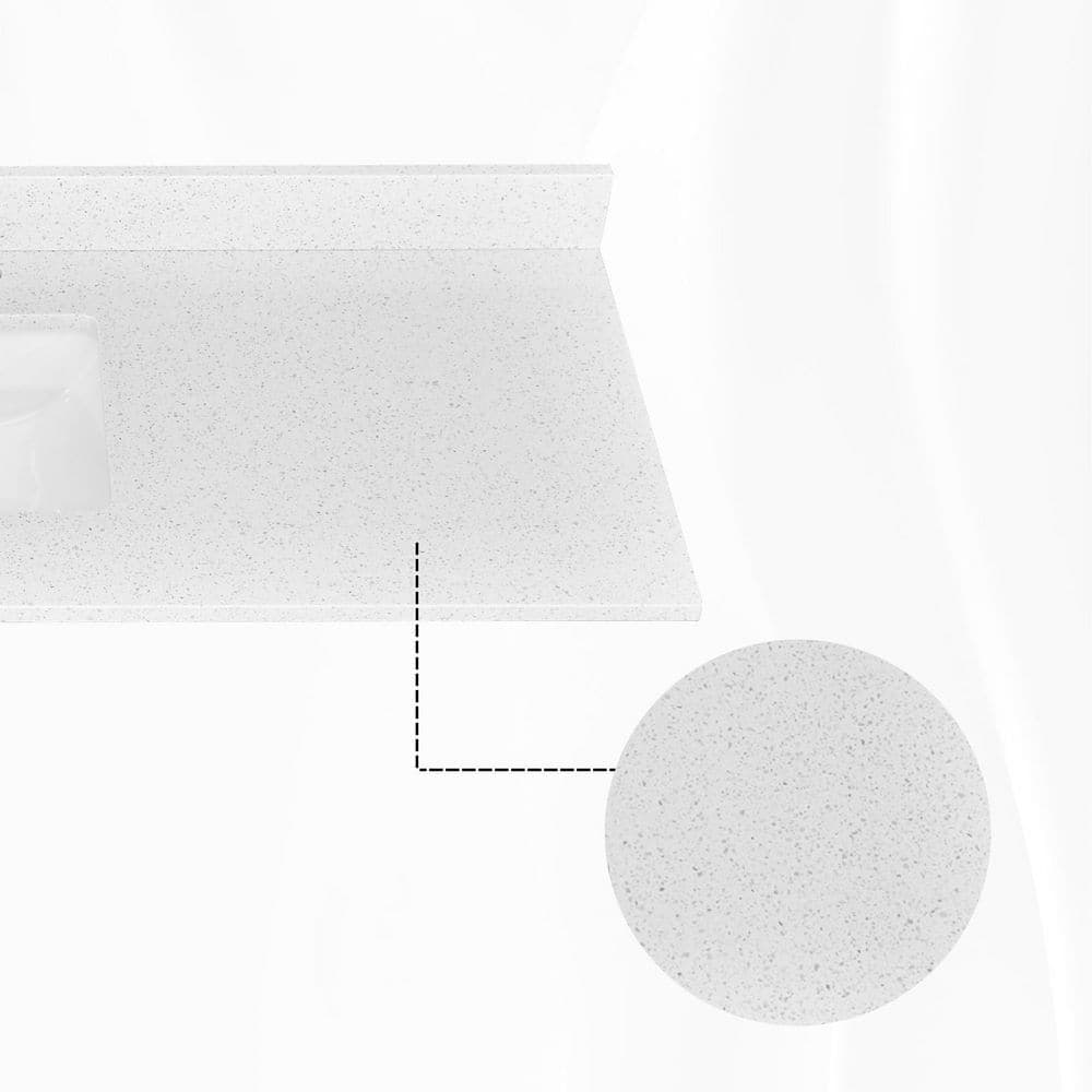 LANDOLT Galaxy Grain 60 in. W 22 in. D Quartz Rectangular Single Sink Bathroom Vanity Top (4)