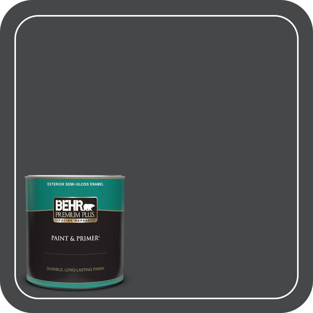 BEHR PREMIUM PLUS 1 qt. #PPU26-23A Dark Secret Semi-Gloss Enamel Exterior Paint & Primer