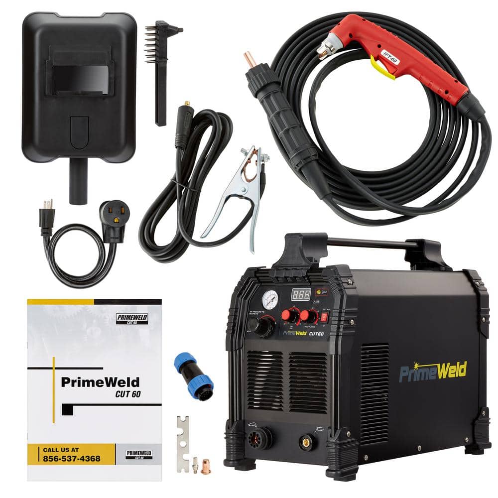 CUT60 60 Amp Pilot Arc Plasma Cutter 3/4 in. Clean Cut 110/220-Volt DC Cutting Machine CNC Ready 20 ft. Torch Blowback Start (3)