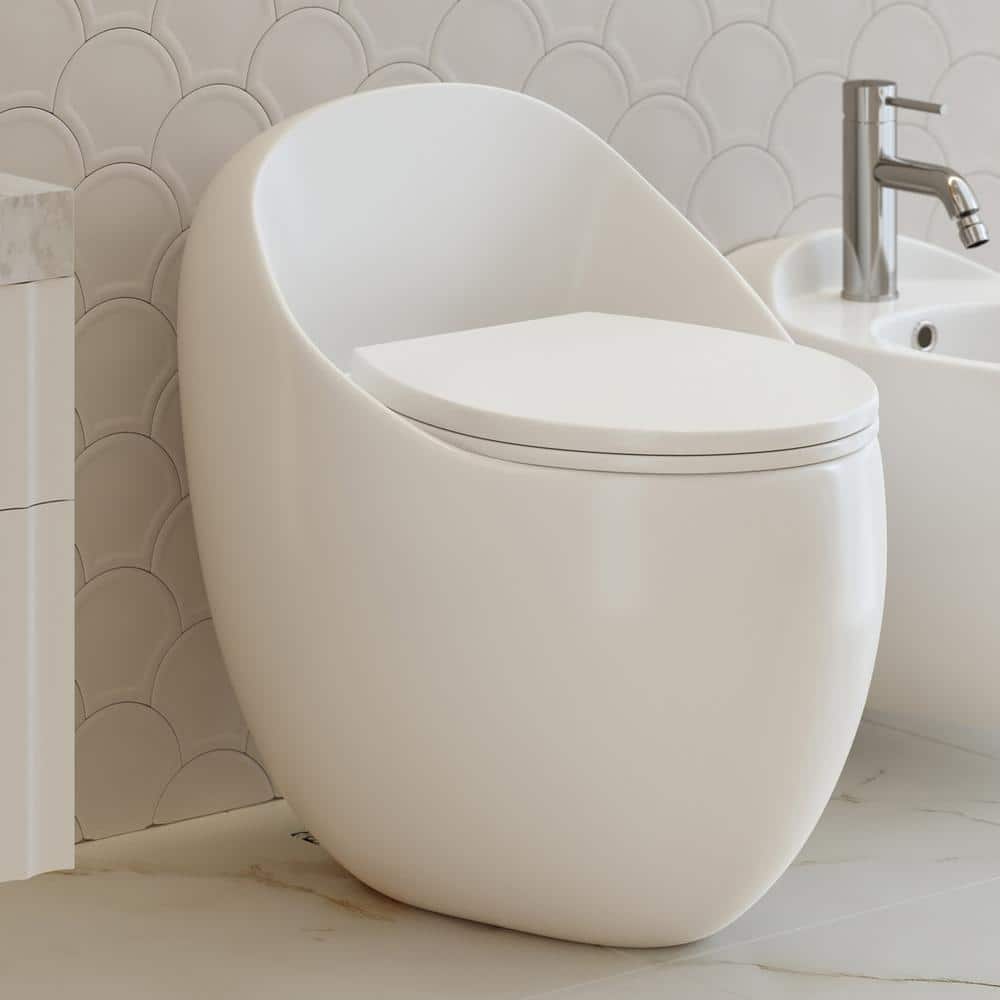 Swiss Madison Plaisir II One-Piece 1.28 GPF Single Flush Elongated Toilet in Glossy White (1)