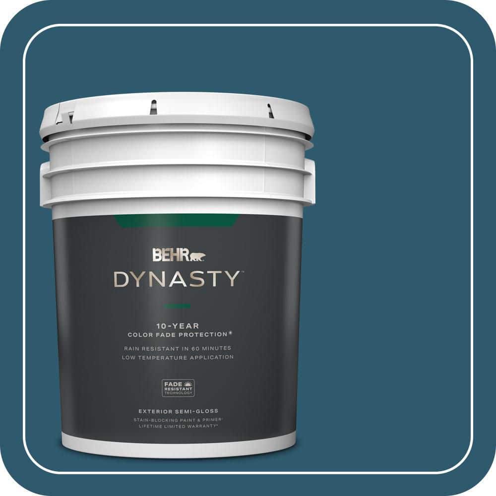 BEHR DYNASTY 5 gal. #S-H-540 Quiet Storm Semi-Gloss Exterior Stain-Blocking Paint & Primer