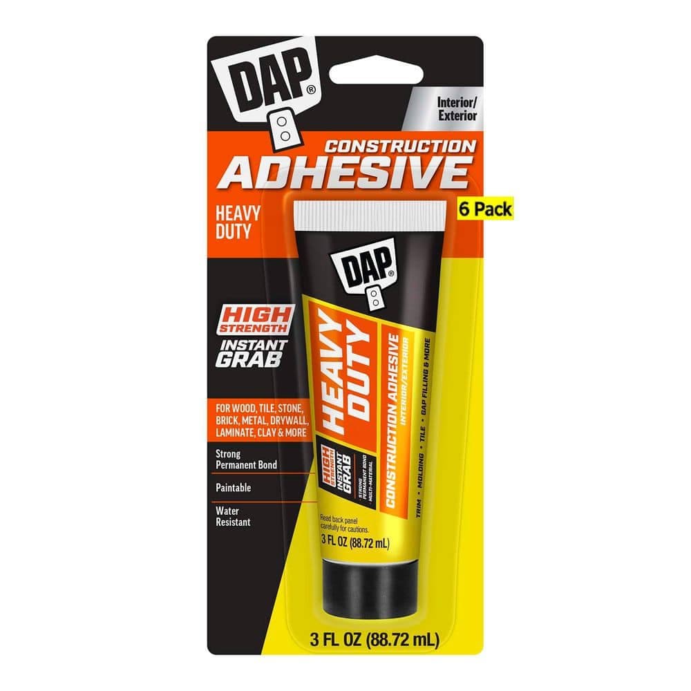 DAP Heavy Duty 3 oz. Off White All Purpose Interior/Exterior Construction Adhesive (6-Pack) (1)