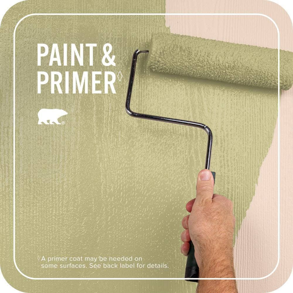 BEHR PREMIUM PLUS 1 gal. #PPU9-11 Wheat Grass Flat Exterior Paint & Primer (4)