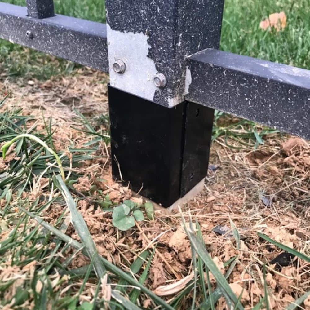 Fence Armor 2.5 in. L x 2.5 in. W x 3 in. H Black Ornamental Fence Post Guard (2)