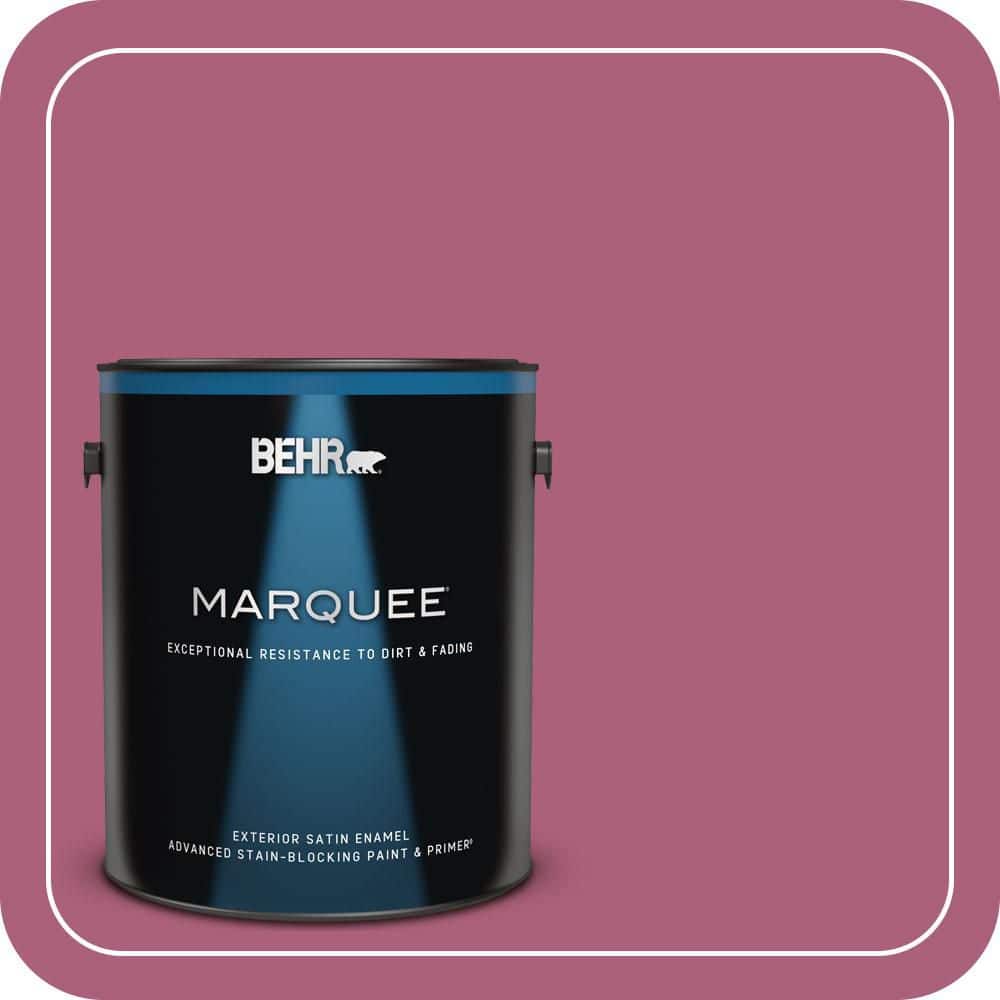 BEHR MARQUEE 1 gal. #T13-1 Daah-Ling Satin Enamel Exterior Paint & Primer