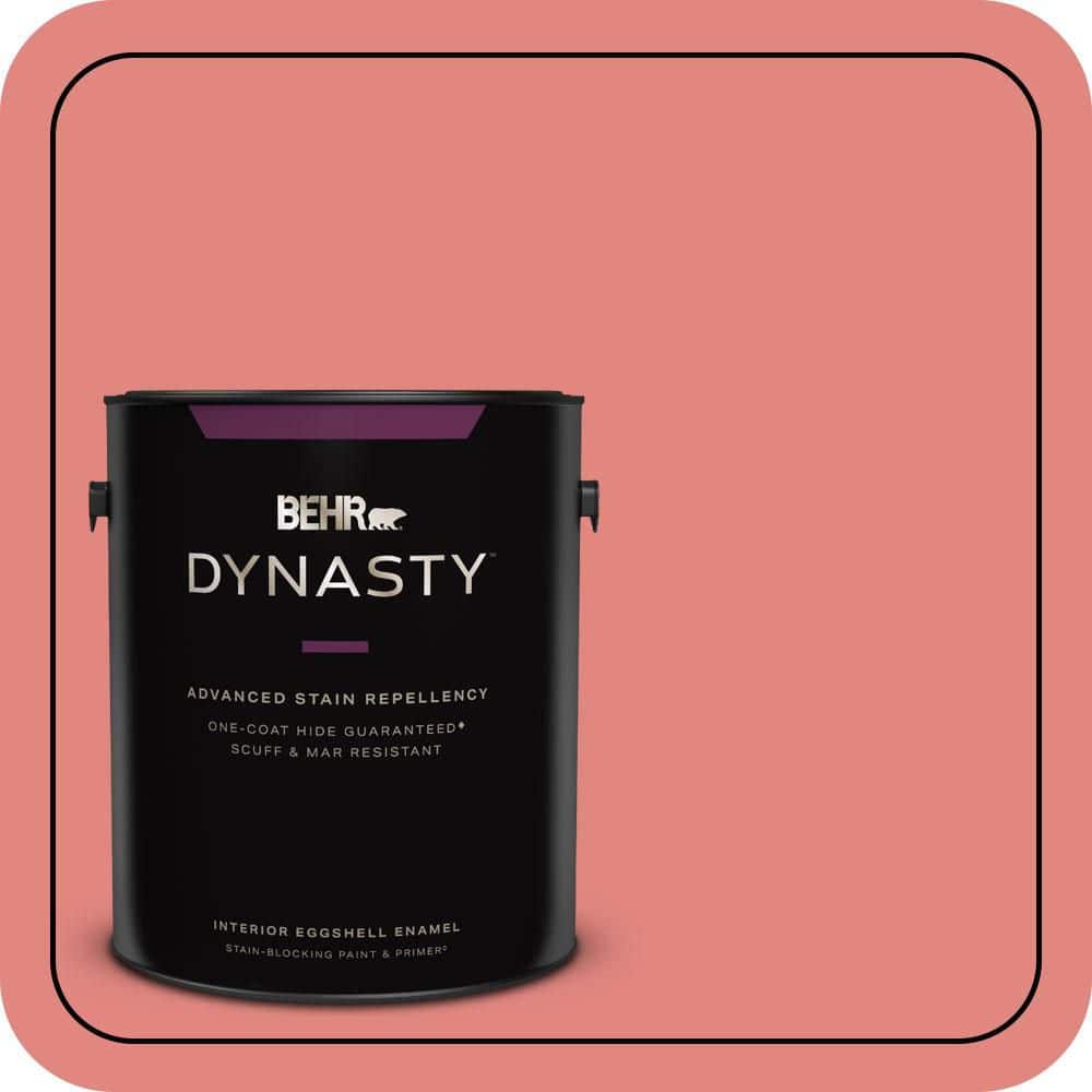 BEHR DYNASTY 1 gal. #PPU1-04A Watermelon Punch Eggshell Enamel Interior Stain-Blocking Paint & Primer