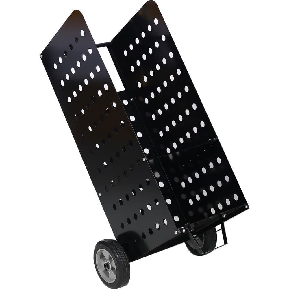 Tidoin 200 lbs. Steel Firewood Cart Fireplace Log Rolling Cart Wood Rack Heavy-Duty in Door Outdoor Rolling Cart (1)