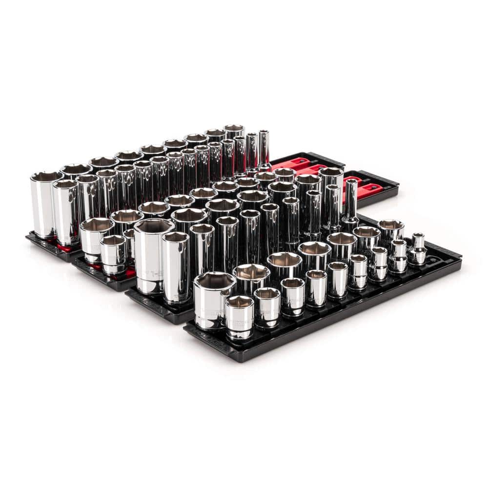 TEKTON 1/2 in. Drive 6-Point Socket Set with Rails, (78-Piece) (3/8 in. to 1-5/16 in. 10 mm to 32 mm) (1)