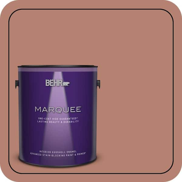 BEHR MARQUEE 1 gal. #S180-5 Auburn Glaze One-Coat Hide Eggshell Enamel Interior Paint & Primer (2)