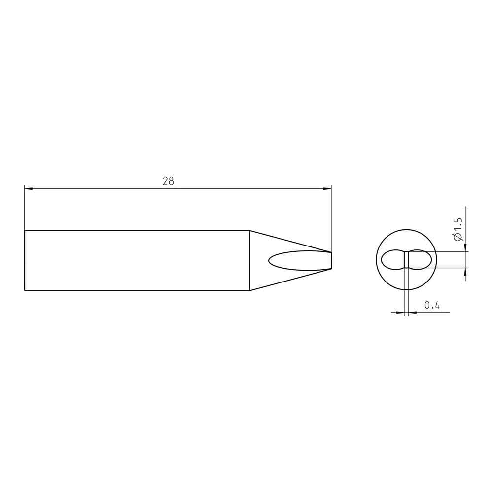 Weller RT Ultra Active Soldering Tip, Chisel, 1.5 mm x 0.4 mm (2)