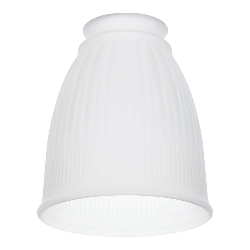 PRIVATE BRAND UNBRANDED 5 in. White Frosted Pleated Glass Bell Shaped Replacement Pendant Shade with 2.25 in. Lip Fitter (2)