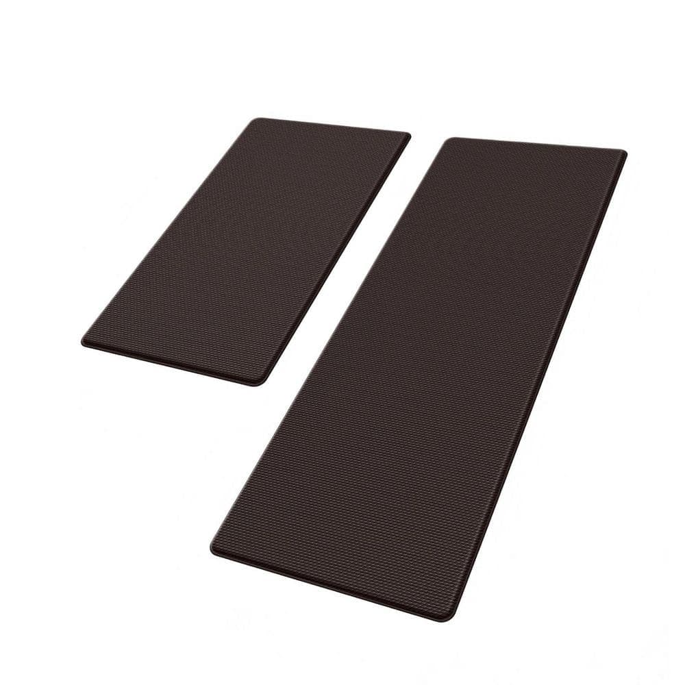 Wudkey 47 in. x 17.3 in. Chocolate Cushioned Kitchen Mats for Floor, Non Slip Standing Desk Mat, Waterproof Kitchen Rug Set (1)