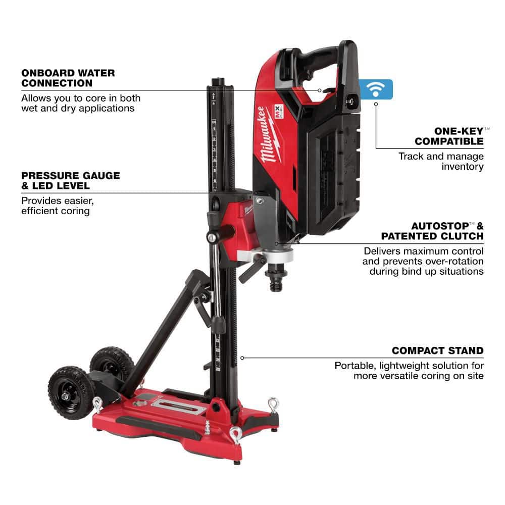 Milwaukee MX FUEL Lithium-Ion Cordless Handheld Core Drill Kit with M18 FUEL ONE-KEY 9 in. Cut Off Saw Kit (3)