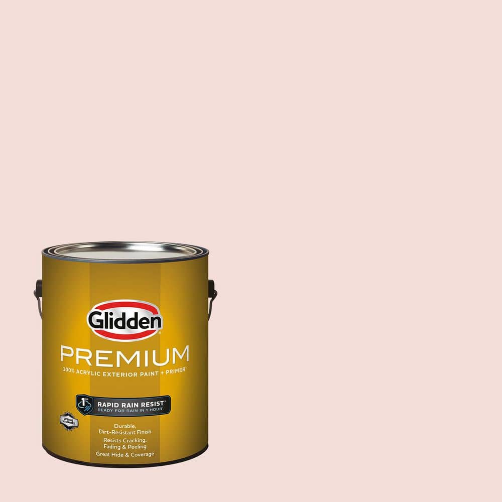 Glidden Premium 1 gal. PPG1064-2 Pink Chablis Flat Exterior Latex Paint
