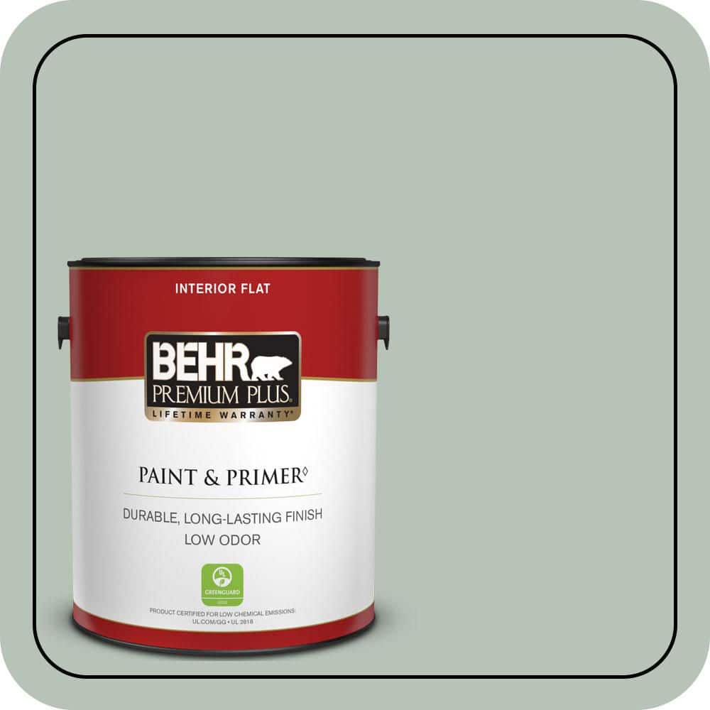 BEHR PREMIUM PLUS 1 gal. #MQ6-18 Recycled Glass Flat Low Odor Interior Paint & Primer