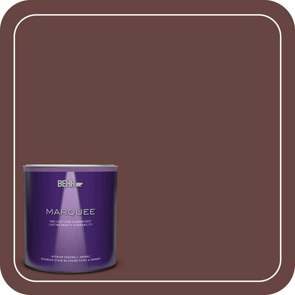 BEHR MARQUEE 1 qt. #S-G-730 Tawny Port Eggshell Enamel Interior Paint & Primer