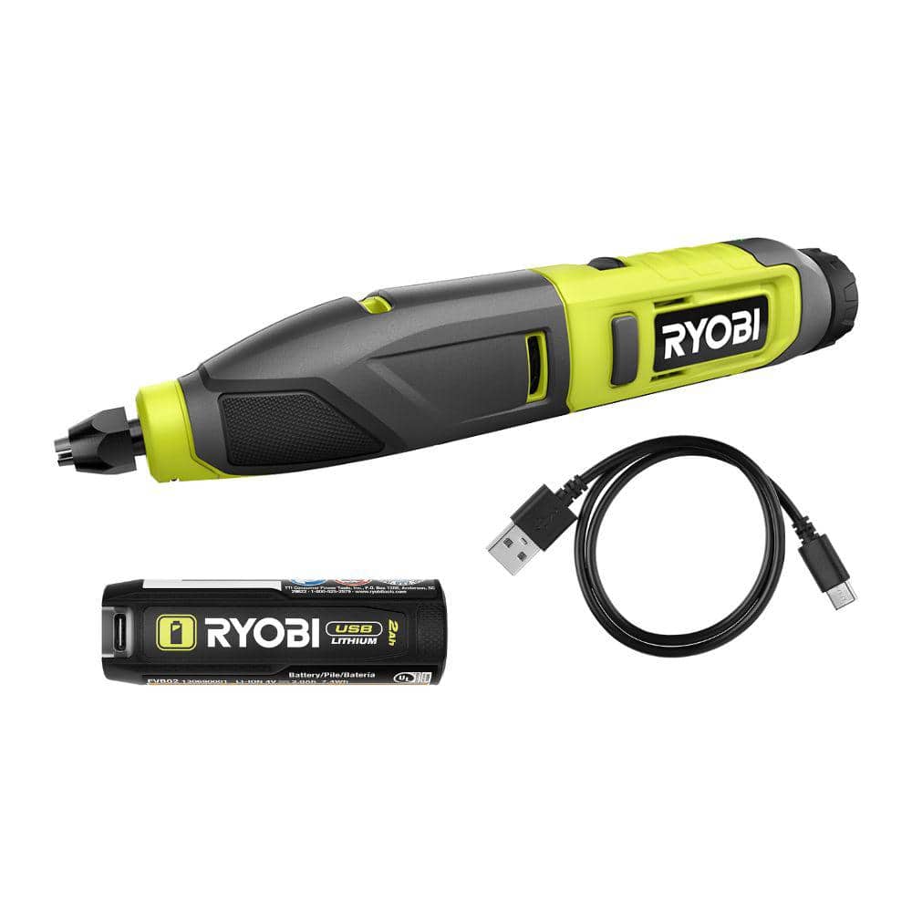 RYOBI USB Lithium Power Carver Kit with 2.0 Ah USB Lithium Battery and Charging Cable (1)