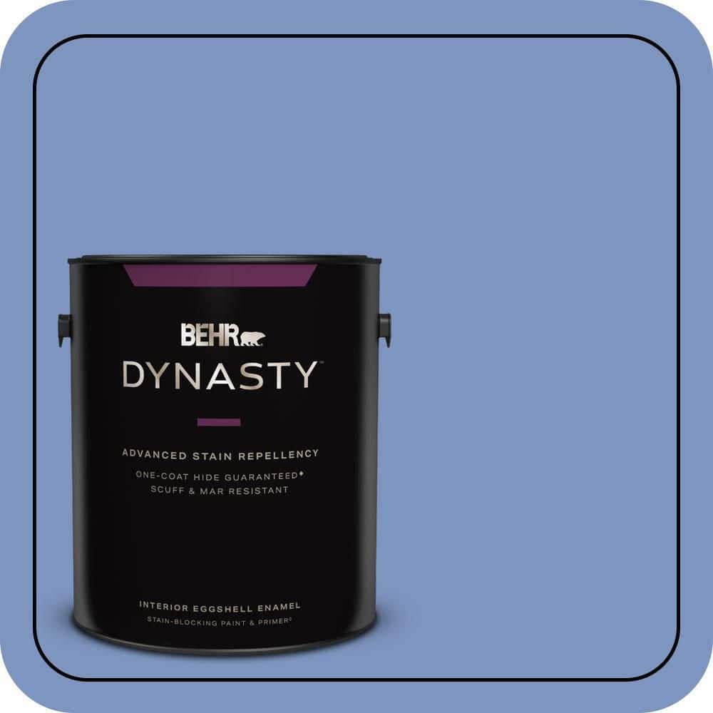 BEHR DYNASTY 1 gal. #M540-5 Blue Satin One-Coat Hide Eggshell Enamel Interior Stain-Blocking Paint & Primer