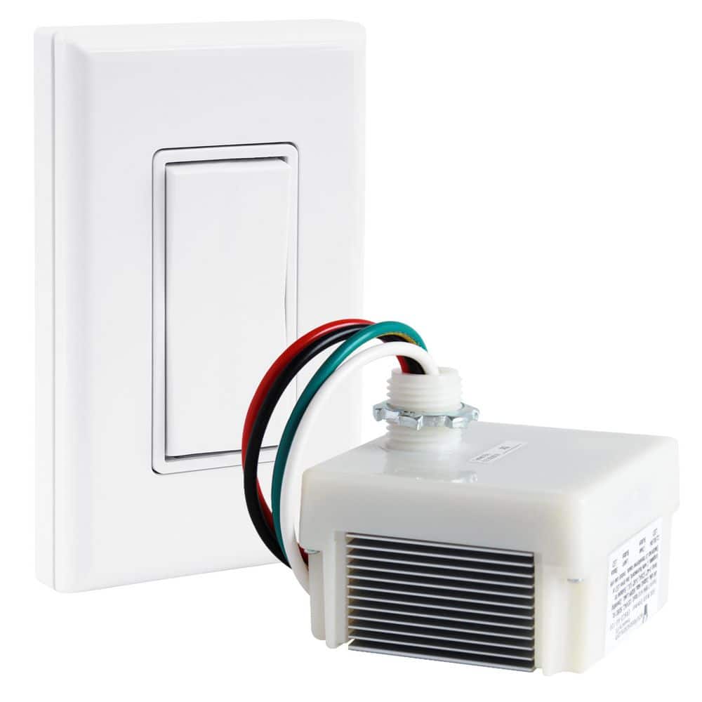 RunLessWire Battery-Free, Wireless White Rocker Dimmer Switch Kit for Dimmable Lights Remote Switch Controls Phase Dimming Receiver