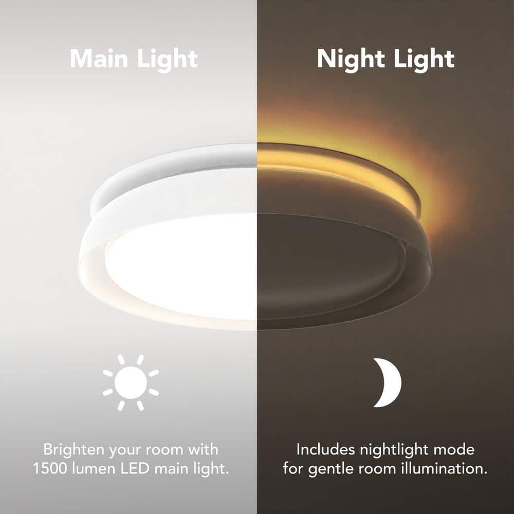 Commercial Electric 80 /110 CFM Ceiling/Wall Mount Roomside Installation Round Bathroom Exhaust Fan with LED,Night Light and Humidity Sensor (4)