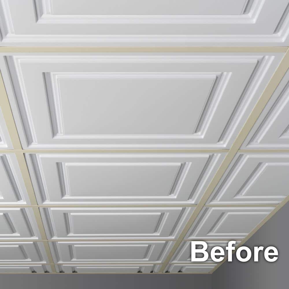 Ceilume EZ-On Grid Cover Kit - Snap On - White - 52 sq. ft. (3)