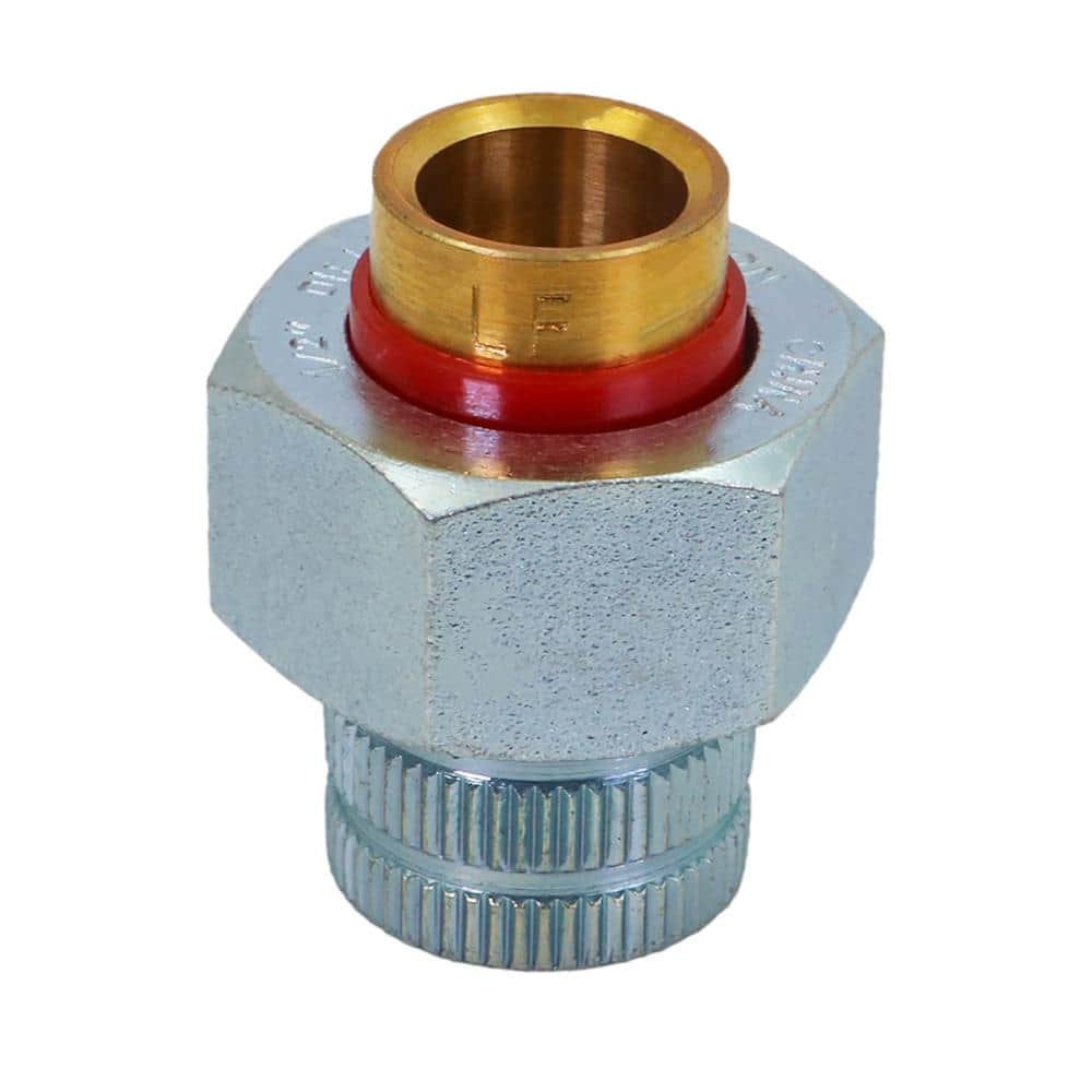 PLUMBFLEX 2 in. Fip x 2 in. Sweat Dielectric Union Zinc Coated Steel x Brass Union Fitting (1)