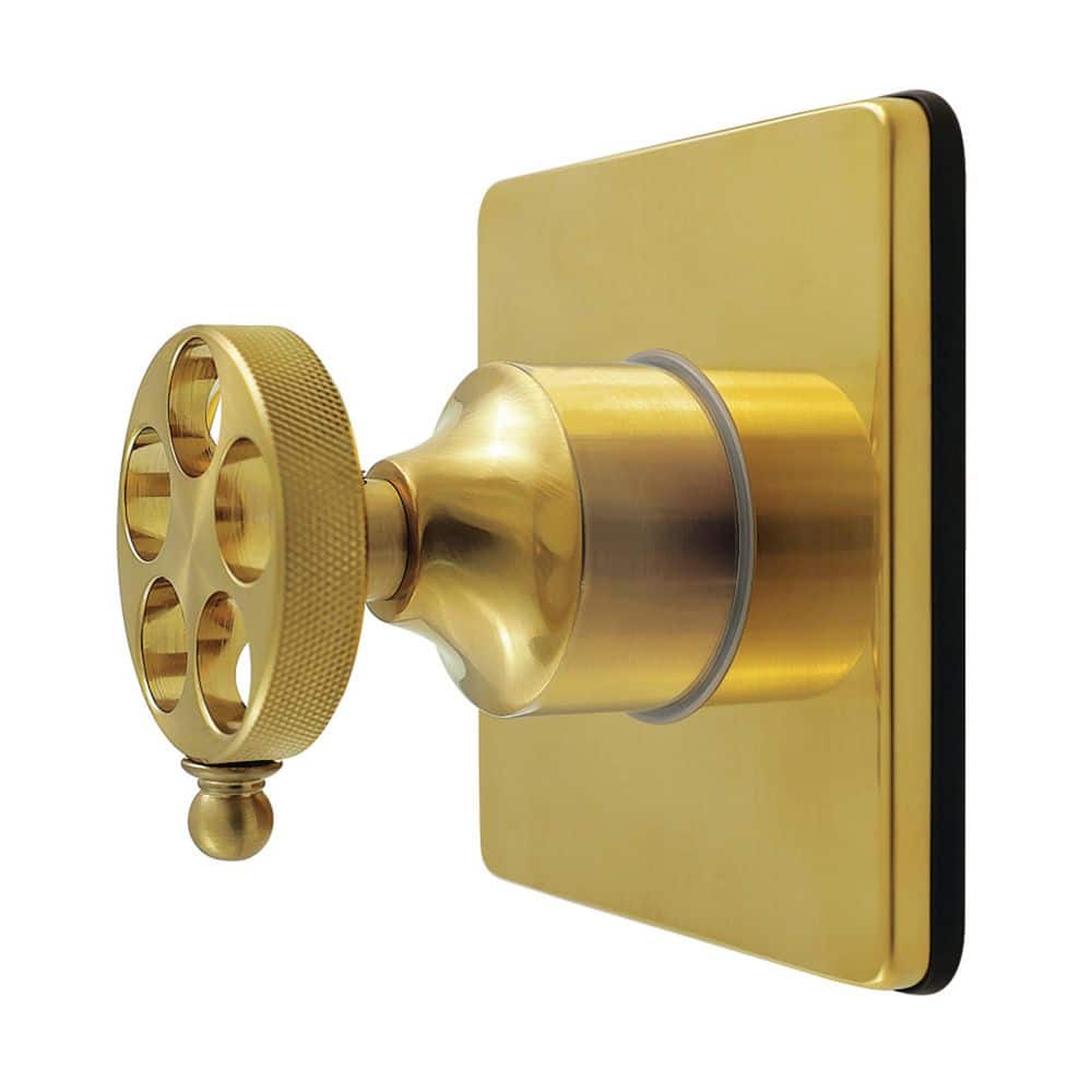 Kingston Brass Wendell 3/4 in. Single-Handle 1-Hole Wall Mount 6-Way Diverter Valve with Trim Kit in Brushed Brass (1)