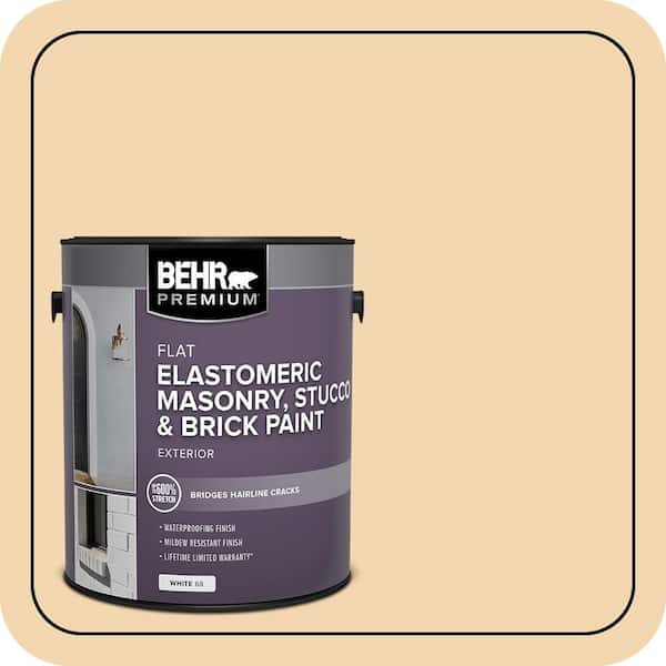 BEHR PREMIUM 1 gal. #M270-3 Cream Custard Elastomeric Masonry, Stucco and Brick Exterior Paint (2)