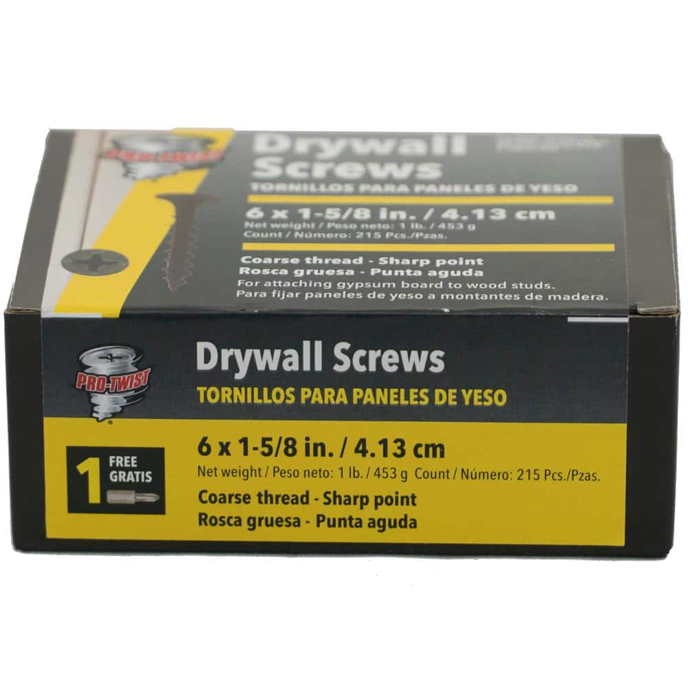 Pro-Twist #6 # Phillips Reduced Bugle Head Coarse Thread Drywall Screws 3500 per Box