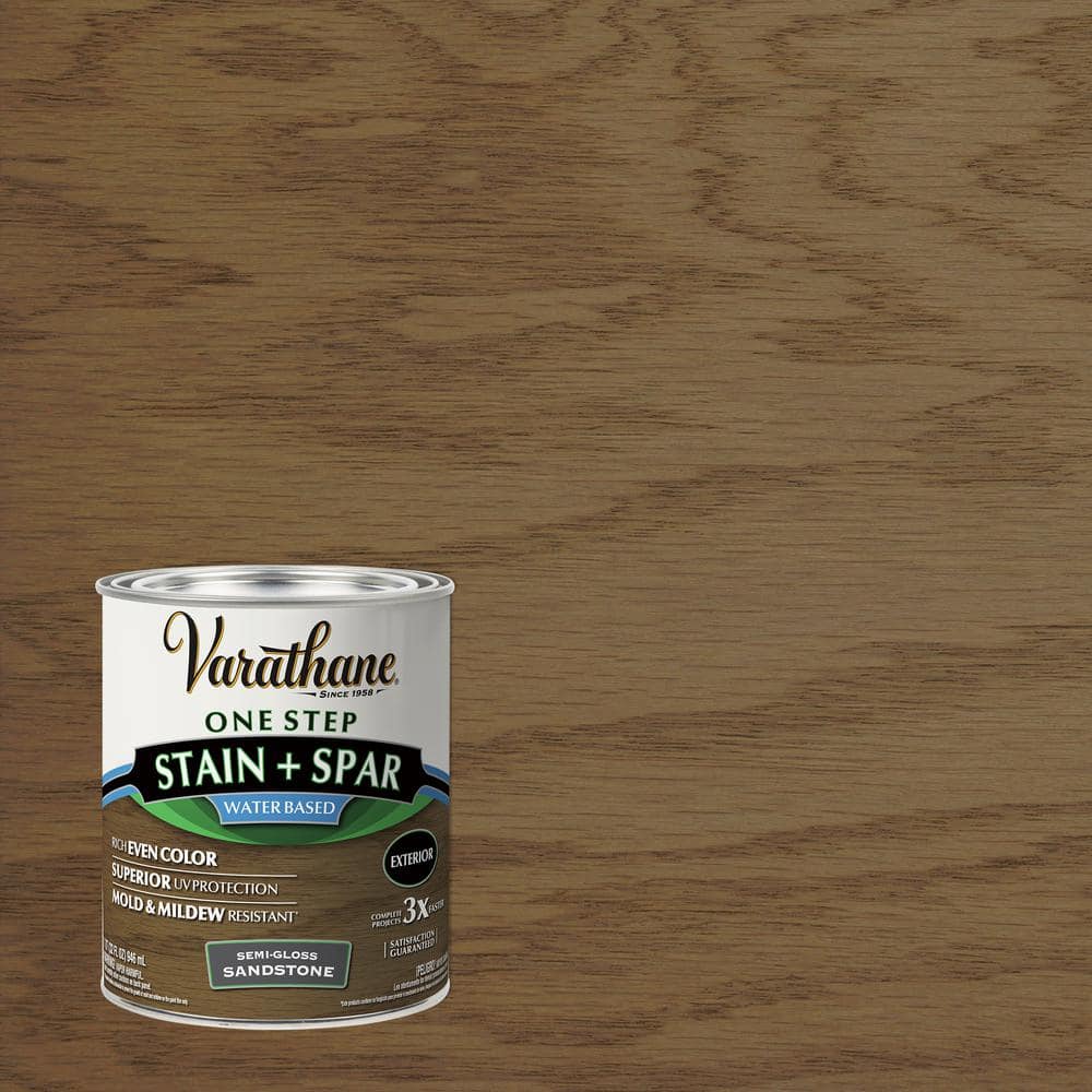 Varathane 1 qt. Sandstone Semi-Gloss Water-Based Exterior Spar Urethane Stain