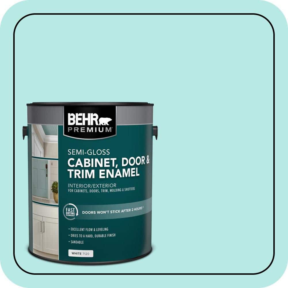 BEHR PREMIUM 1 gal. #P450-2 Tahitian Breeze Semi-Gloss Enamel Interior/Exterior Cabinet, Door & Trim Paint