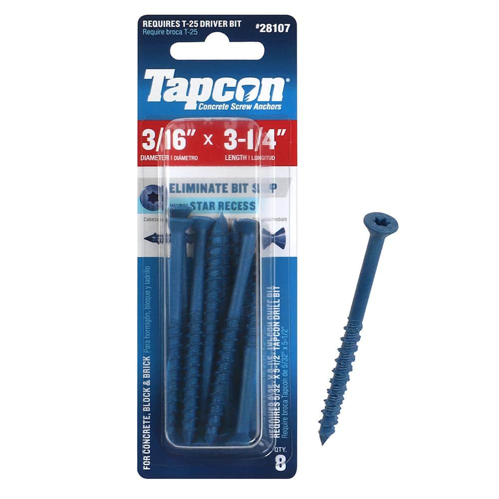 Tapcon 1/4 in. Star Flat-Head Concrete Anchors
