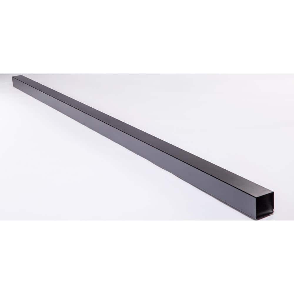 Slipfence 3 in. x 3 in. x 12 ft. 4 in. Black Powder Coated Aluminum Fence Post Includes Post Cap