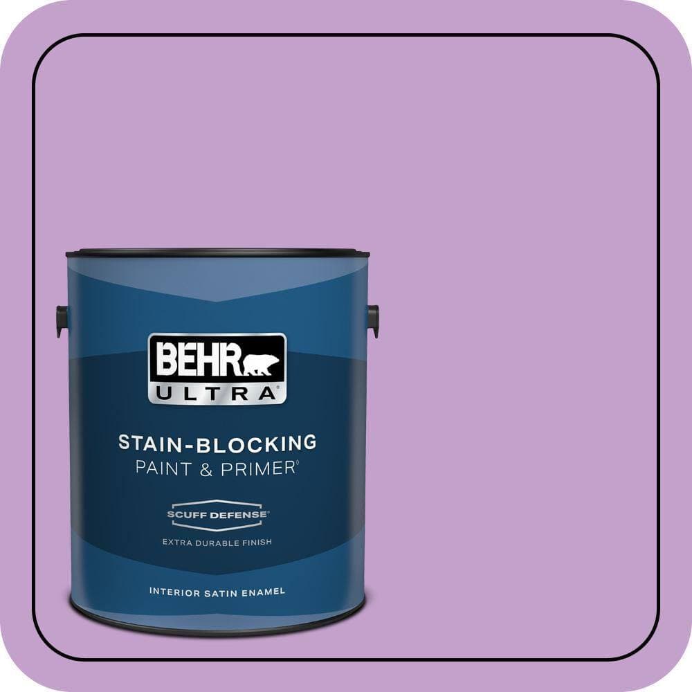 BEHR ULTRA 1 gal. #P100-4 Lovers Knot Extra Durable Satin Enamel Interior Paint & Primer (1)