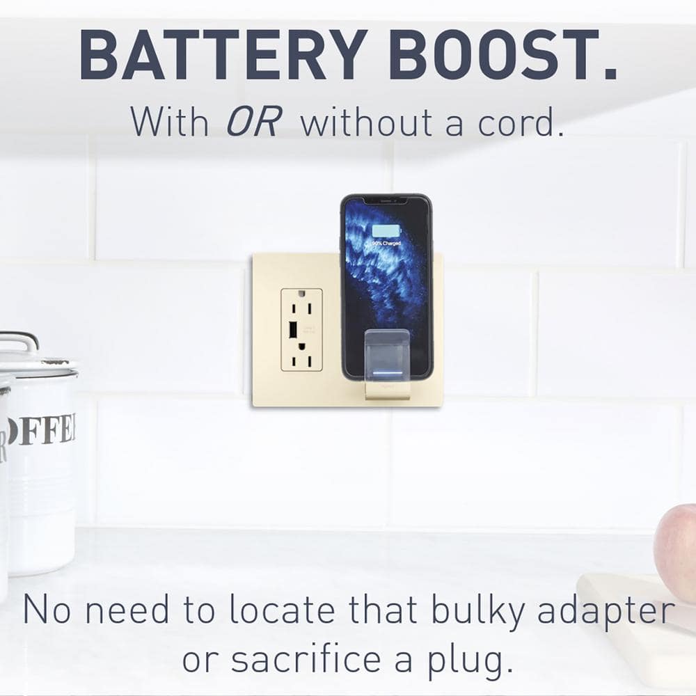 Legrand radiant Amp 125-Volt Decorator Duplex Tamper Resistant USB Wireless Charger with Wall Plate USB (4)