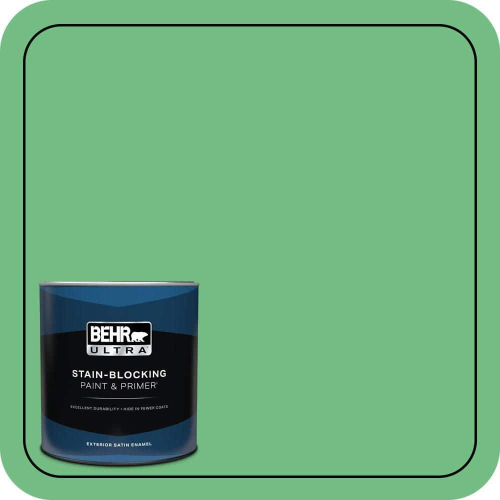 BEHR ULTRA 1 qt. #P400-5 Winter Shamrock Satin Enamel Exterior Paint & Primer