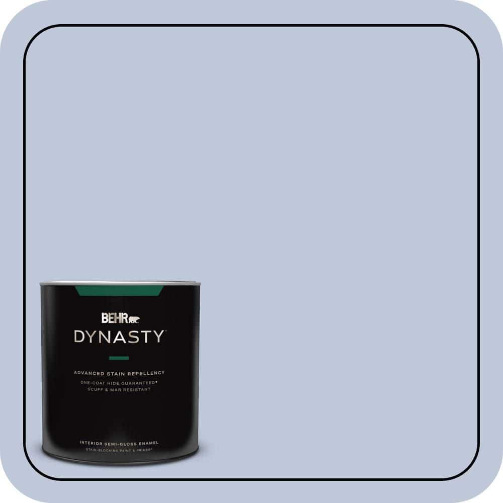BEHR DYNASTY 1 qt. #MQ3-62 Dancing Mist One-Coat Hide Semi-Gloss Enamel Interior Stain-Blocking Paint & Primer