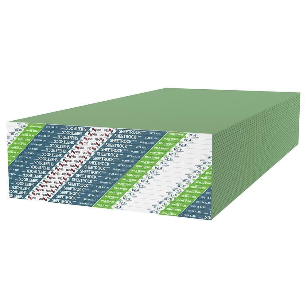 USG Sheetrock Brand 1/2 in. x 4 ft. USG Sheetrock Brand UltraLight Mold Tough Drywall Panels