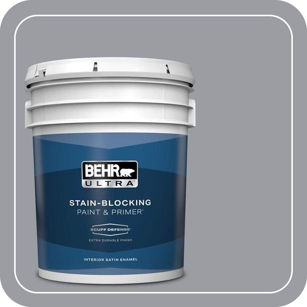 BEHR ULTRA 5 gal. #PPU26-20 Smokey Lilac Extra Durable Satin Enamel Interior Paint & Primer