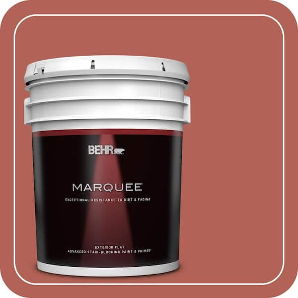 BEHR MARQUEE 5 gal. #QE-04 Chimayo Red Flat Exterior Paint & Primer (2)