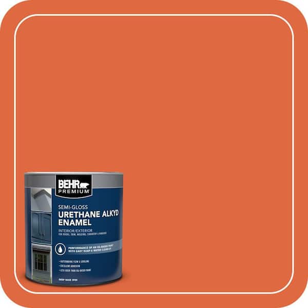 BEHR PREMIUM 1 qt. #P200-7 Bonfire Night Semi-Gloss Enamel Urethane Alkyd Interior/Exterior Paint (2)