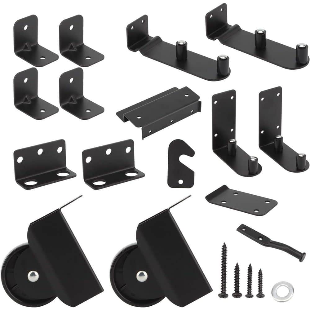 Afoxsos Heavy Duty Sliding Gate Kit Accessory Adjustable Gate Corner Brace Bracket for Wooden Fence Porch Secure Mounting (1)