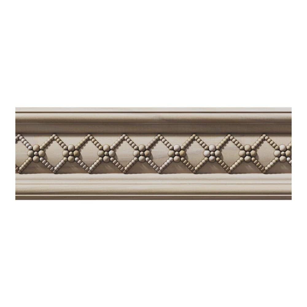 Ornamental Mouldings . 94 in. D x 5.25 in. W x 92 in. L Unfinished Poplar Gildwyn Crown Moulding (2)
