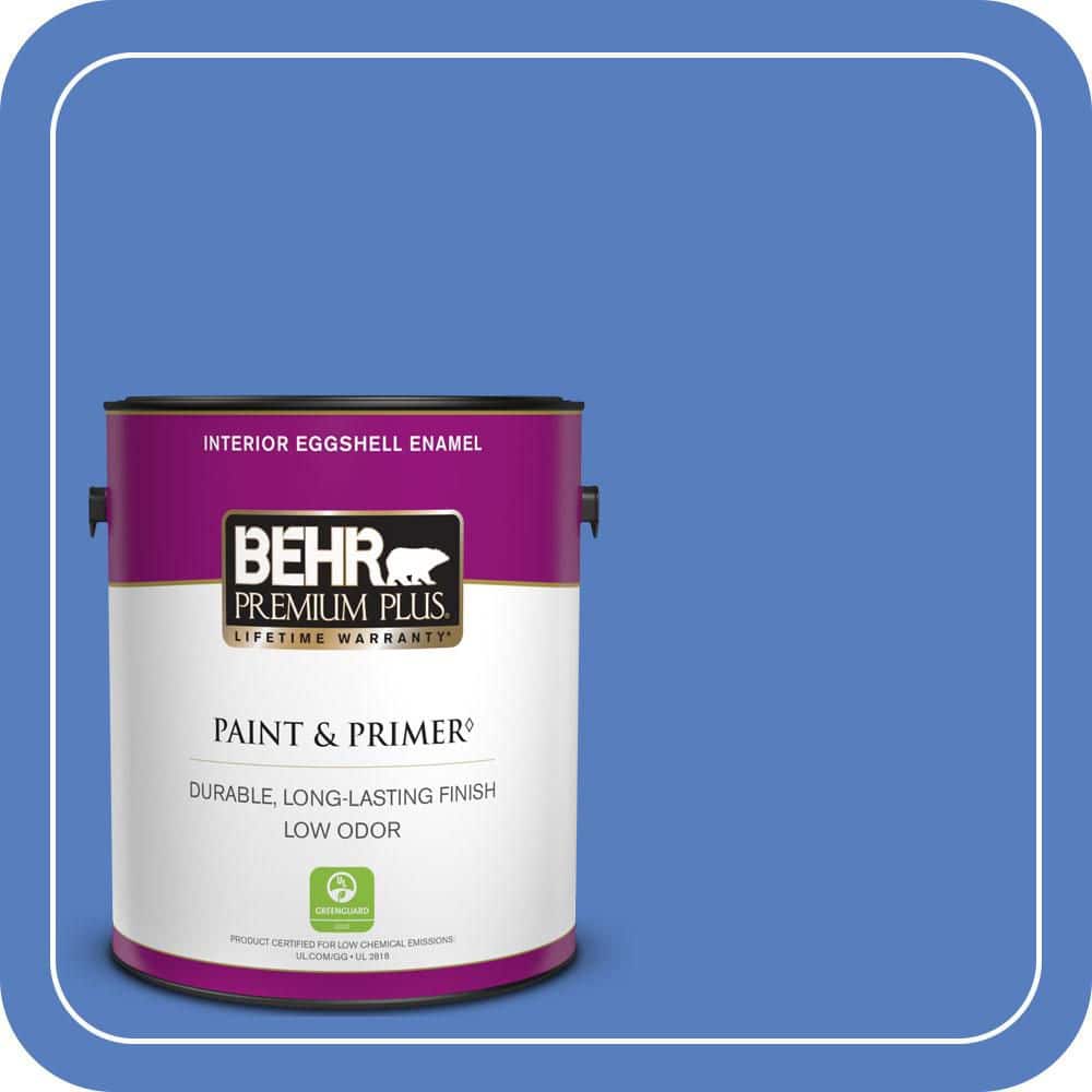 BEHR PREMIUM PLUS 1 gal. #MQ4-25 Blue Iolite Eggshell Enamel Low Odor Interior Paint & Primer