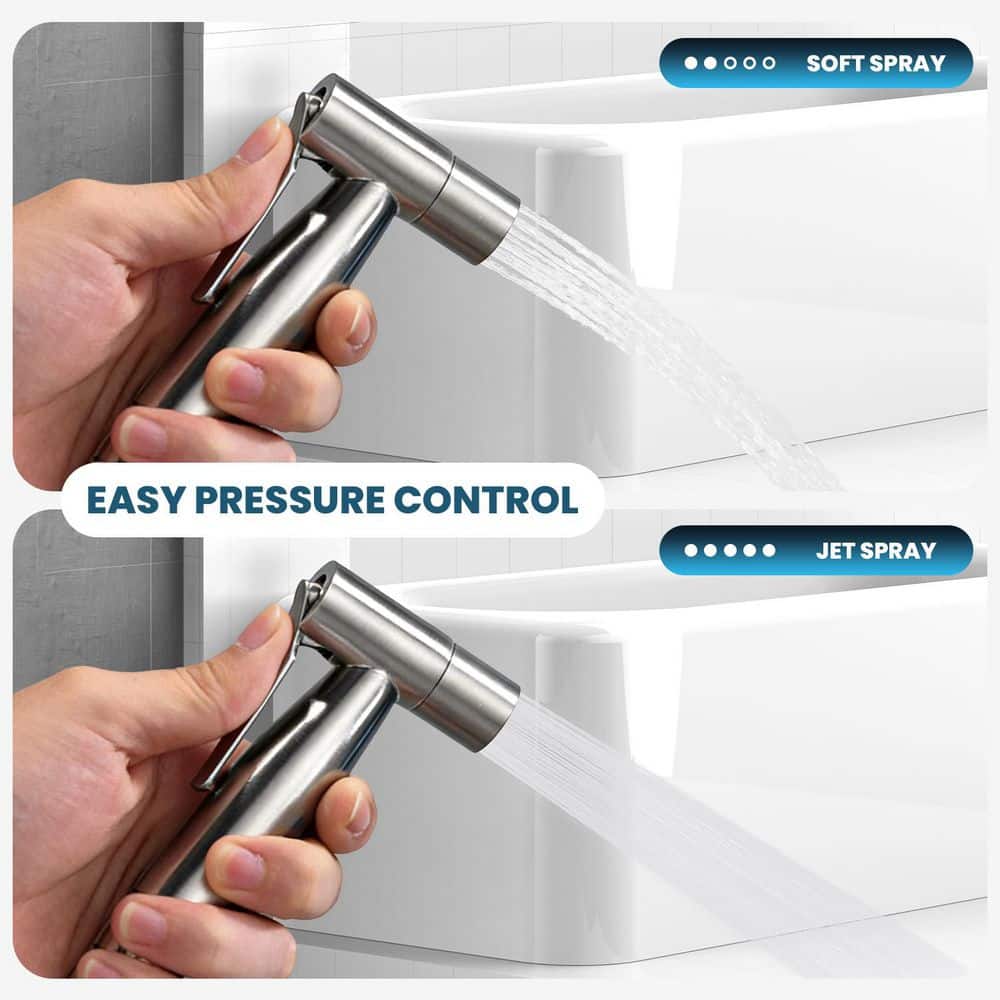 INSTER Single-Handle Bidet Faucet with Bidet Sprayer Easy-to-Install Bidet Attachment for Toilet in Brushed Nickel (2)
