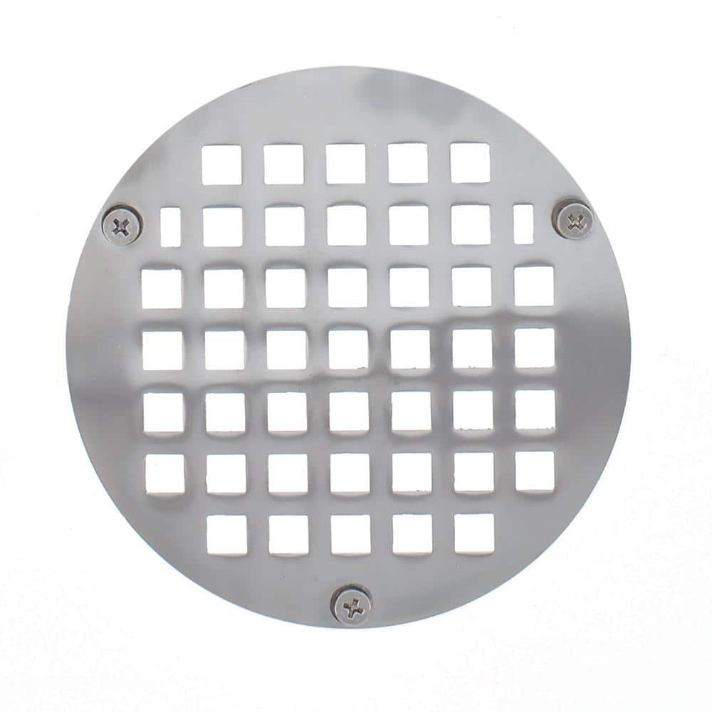 JONES STEPHENS 5 in. Round Replacement Strainer with 3 Screws for Metal Spuds for Shower/Floor Drains